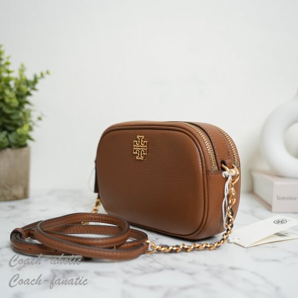 NWT Tory Burch Britten Camera Bag Leather Crossbody in Moose 157733 - Picture 4 of 11